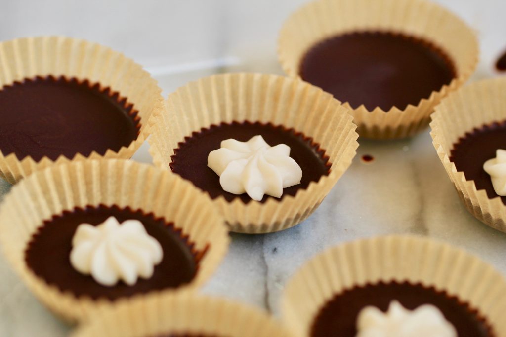 dairy-free butter mints fill dark chocolate mint cups