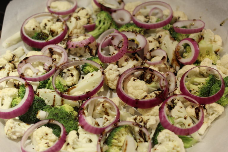 Roasted Cauliflower, Broccoli and Red Onion Springhouse Turtle